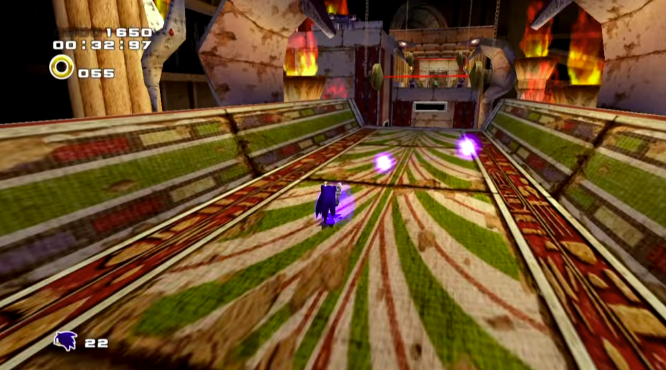 A screenshot of Pyramid Cave, a Sonic level from Sonic Adventure 2.